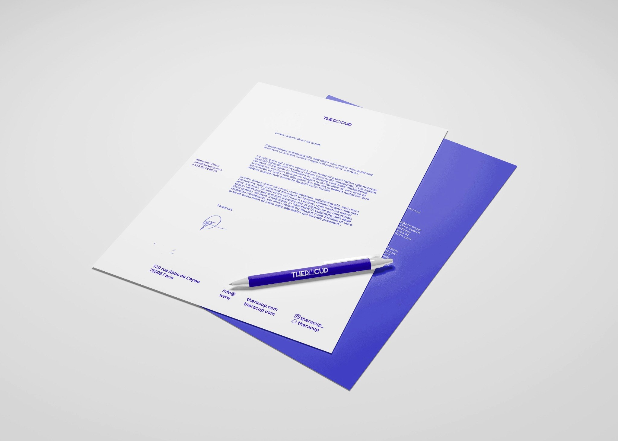 Theracup letterhead